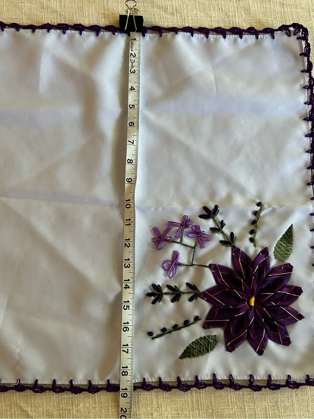 Mexican Artisanal Hand- Ribbon Tortilla Napkins Embroidered - Set of 3